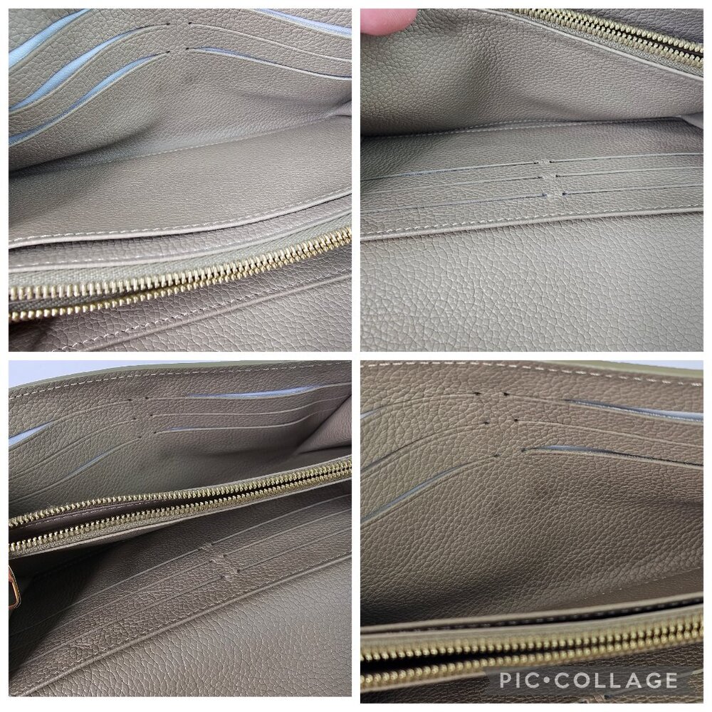 LOUIS VUITTON Bicolor Monogram Giant Sarah Wallet Tourterelle Gray Cream LV Bag - Picture 8 of 12